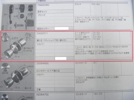 ロンカラーF握り玉錠