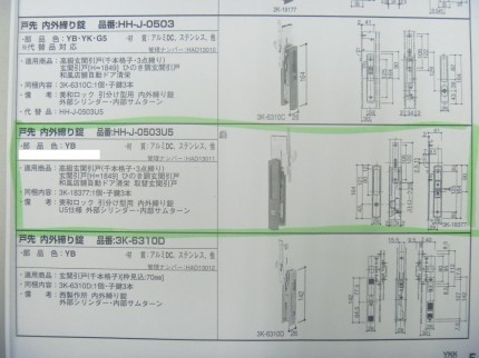 YKK戸先内外締り錠